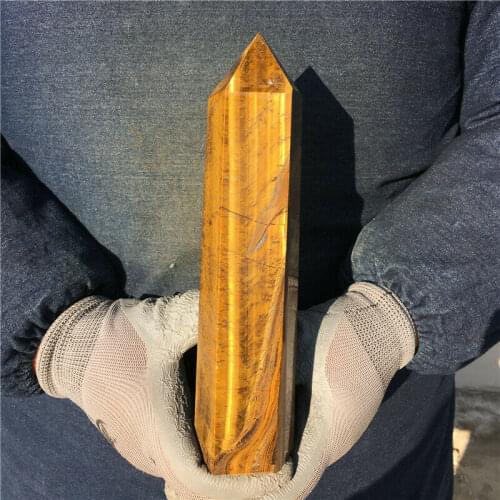 Natural tigers eye stone obelisk Crystal Wand Point Reiki Healing