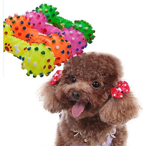 2021 New Pet Dog Puppy Cat Funny Sound Toy Rubber Dumbbell Ball Squeaker Chewing Ball