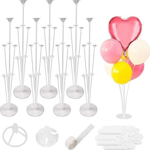 7/9 Tubes Balloon Stand Holder Column Confetti Balloons Happy Birthday Ballon Kids Baby Shower Wedding Party Decoration