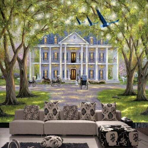 Drop Shipping Photo Wallpaper European Churches European Architectural Television Backdrops Mural Living Room Lobby Wallpaper