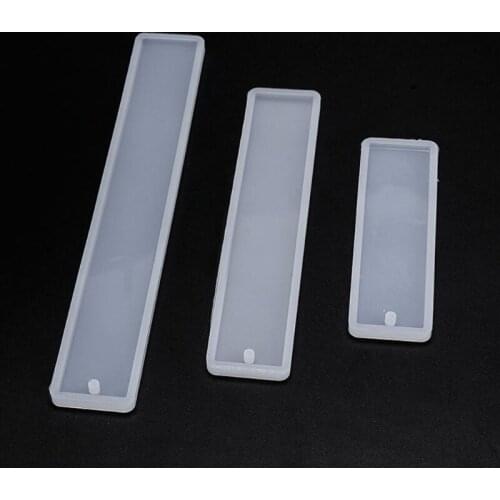 R58E 6 Pcs/Set DIY Crafts Crystal Epoxy Resin Mold Rectangle Bookmark Silicone Mould