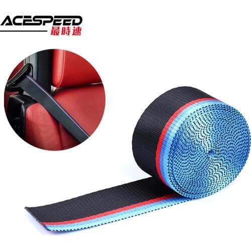 2inch Seat Belt M Style Strip Racing Harness Ribbon Auto Safety Webbing Blue Red For BMW e36 e46 e90 e39 Lenght 3.8 Meter/roll