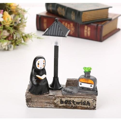 Totoro No Face Man Figure Model Toy Studio Ghibli Spirited Away No Face Man Figures Toy LED Night Light Toy Kids birthday Gift