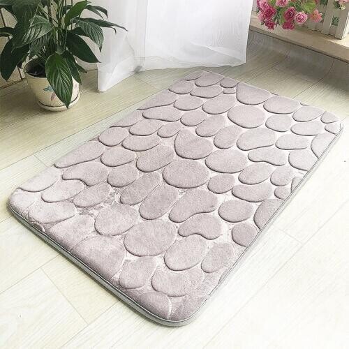 Thickened Floor Mat Grey Door Mat Bathroom Mat Soft Feet Pad For Kithcen Bedroom Doorway Anti Slip Toilet Floor Rug 40x60cm