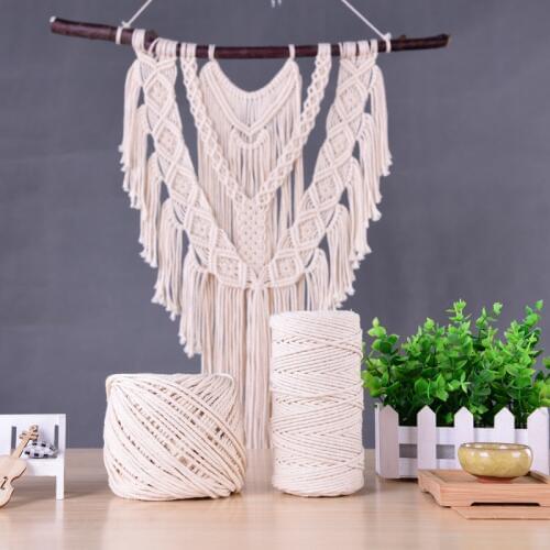 1-10mm Macrame Rope Twisted String Cotton Cord For Handmade Natural Beige Rope DIY Accessories 10/25/50/100/200/400M