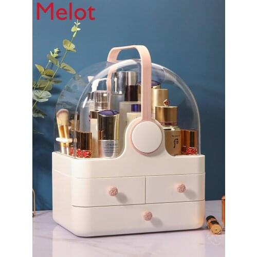 Cosmetics Storage Box Home Dustproof with a Cover Large Capacity Desktop Extra Large Portable Multi-Layer Travel Waterproof