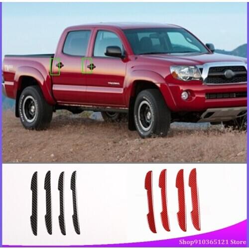 For 2015-2020 Toyota Tacoma Auto Door Anti-Collision Strip Protector Real Carbon Fiber (Soft) Car external Accessories 4pcst