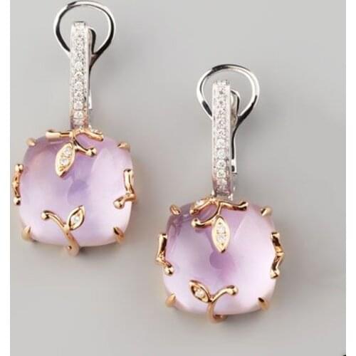 New Style Cushion Square Fashion Earrings for Women Ladies Gift Chic Jewelry Wedding Earrings boucle d'oreille femme 2019 Z4M193