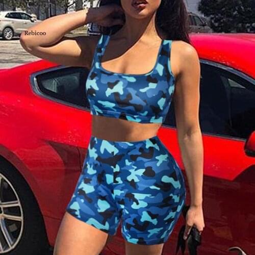2 Two Piece Set Women Crop Tops and Shorts Set Sleeveless Casual Short Top Tracksuit Womens Sets Conjunto Feminino