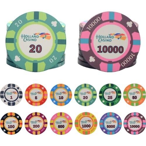 10Pcs/Lot Ceramic Texas Poker Chips Professional Casino Poker Chip Casino Poker Chips Set Customizable Dropshipping Poker Coin