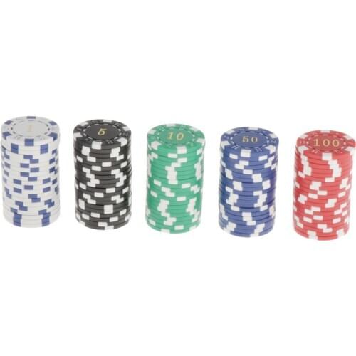 100Pcs Poker Game Tokens, Multicolor Poker Chip Set, Suitable For
