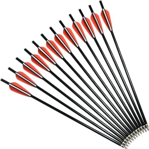 12X 12"/14"16"/18" Fiberglass Crossbow Bolts Arrows Archery Hunting Arrows with 3" TPU Vane Flat Nock Screw Point Free Shipping
