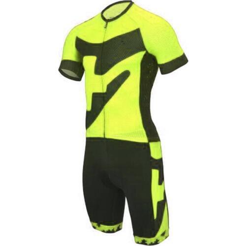 2020 Pro Team Triathlon Suit Mens short sleeve Cycling Skinsuit Jumpsuit Maillot Blue black Cycling Jersey set Ropa ciclismo