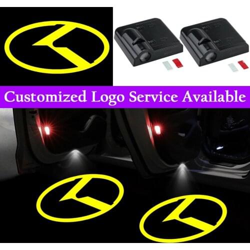 2x Yellow Logo for Kia OPTIMA FORTE RIO K5 Stinger Car Door Wireless LED Lights