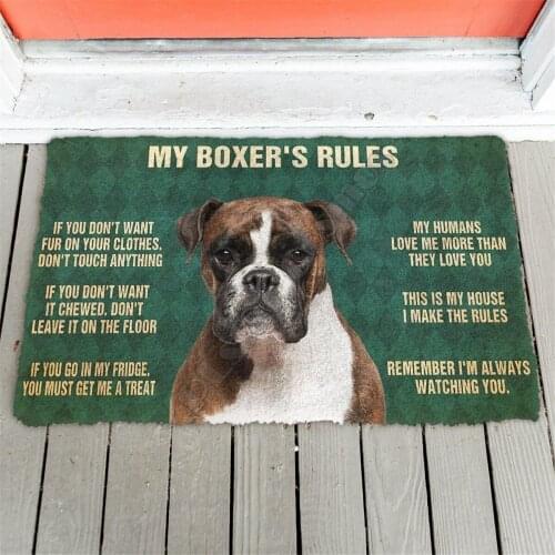 Printed 3D My Boxers Hounds Rules Doormat Non Slip Door Floor Mats Decor Porch Doormat