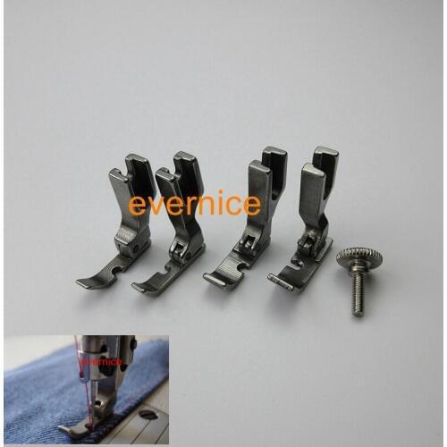 4 LEFT+RIGHT NARROW WIDE HINGED CORDING ZIPPER FEET/FOOT for JUKI DDL-8500 8300 8700 5550 555