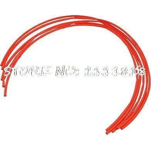 5 Pcs Red Neoprene 0.2 Inch Dia 2:1 Heat Shrink Tubing Tube 1M