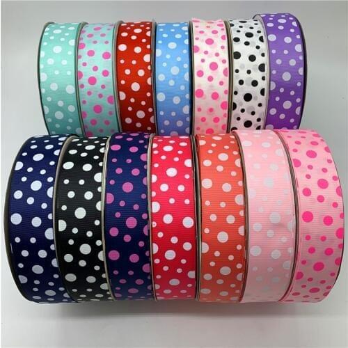 5yards 38mm Grosgrain Ribbon Printing Dots Ribbon Handmade For Hair Bow Party Christmas Wedding Decoration