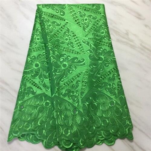 5 Yards Heavy Rich Lace Highest Quality African Green Cotton Fabric Ghana Traditional Couple Celebrant Wear Sewing Materials PSS