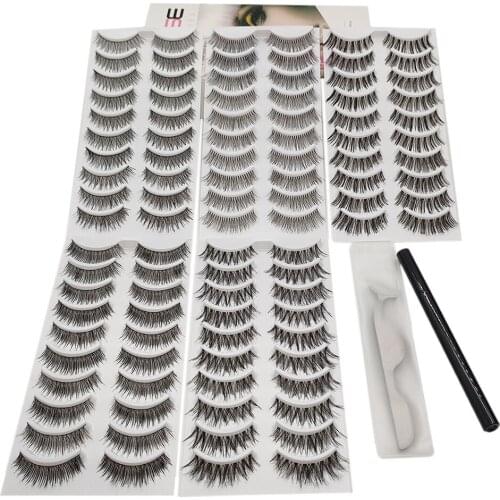 50 Pairs 3D False Eyelashes Fake Lashes Makeup Kit Lashes Extension Eyelashes Natural Thick Fake Lashes 5 Different Styles