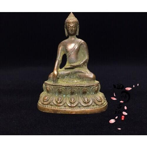 Antique and old pure copper small-sized pharmacist Buddha Amitabha household dedicated to the decoration of bronze Buddha