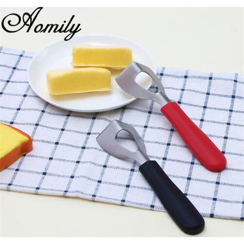 Amoliy Stainless Steel Cheese Butter Cream Knife Eco-friendly Cutting Butter Cutter Knife Silicone Handle Board Kitchen Tools