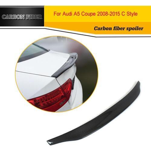 Car Styling Carbon Fiber Racing Rear Spoiler Car Wing Lip For Audi A5 Standard Coupe 2-Door 2008-2015