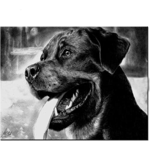Black Rottweiler diamond painting full round square drill Diamond embroidery work dog pet Diamond painting diy 5d diamond mosaic