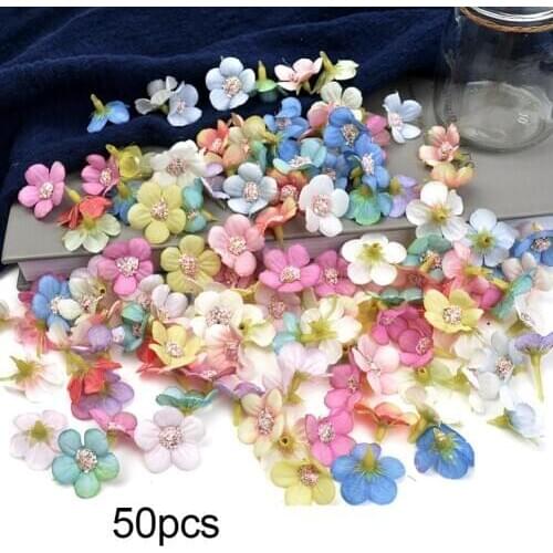 50Pcs Multicolor Mini Simulation Marguerite Flower Heads DIY Parts Home Decor