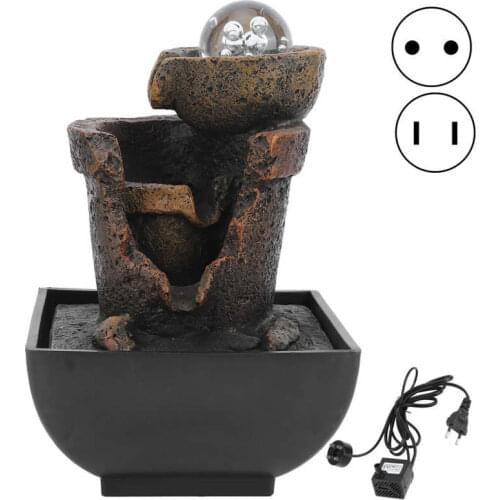 2021 New Resin Decorative Fountains Indoor Water Fountains Craft Desktop Home Decor Rockery Figurines FengShui Water Fountain