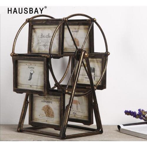 European Retro Photo Frame Home Decrative furnishing Desktop Pictures Prame Bedroom Decor Ferris Wheel Model Photo Frame 05328