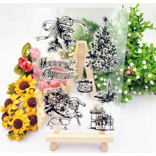 Hot selling Santa Claus alphabet transparent clear stamp / silicone seal roller stamp DIY scrapbook album / card production