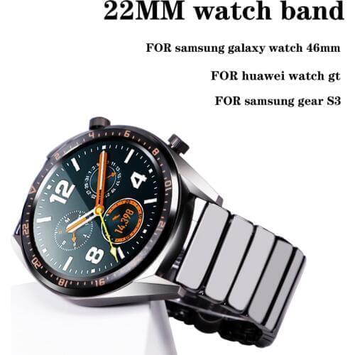 22mm ceramics strap For Samsung Galaxy Watch 46mm gear S3 Frontier huawei watch gt watch 2 46mm band amazfit GTR 47mm bracelet