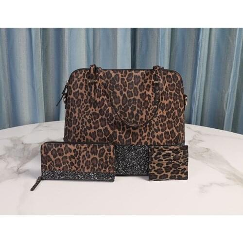 2021 New Style Tote Wallet Card Holder 3 Pieces Sets Sunflower Plaid Print Bag Sets Glietter Drop Shipping