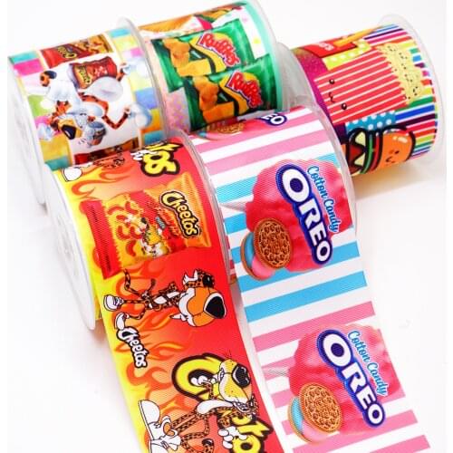 Free shipping 50 yard 3 inch 75 mm 38 mm 25 mm cartoon printed grosgrain ribbon 40142