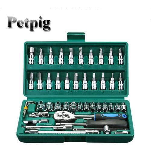 Ratchet Wrench Tool Set Fast Ratchet Repair Wrench Multifunction Set Auto Maintenance Tire Removal Sleeve Tool