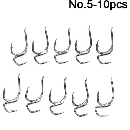 10pcs Two Tip Fishing Hook Package High-Carbon Steel Strength Sharp Fishhooks With Barbed Fish Gear HOT