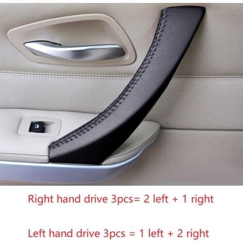 Inner Handle Cover For BMW 3 Series E90 E91 Hand Sewing Interior Right/Left Drive Car Door Handle Pull Microfiber Leather Trim