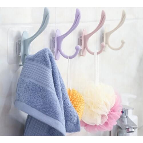 Bathroom pendant wall hook free punch 3M sticker sticky clothes coat hat hanger bathroom towel hook