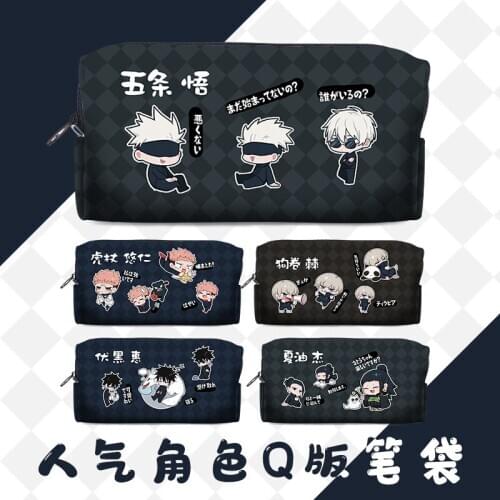 NEW Pencil Box Pencil Case Anime Jujutsu Kaisen Gojo Satoru Pen Bag Cartoon High Capacity Stationery School Supplies Storage Bag
