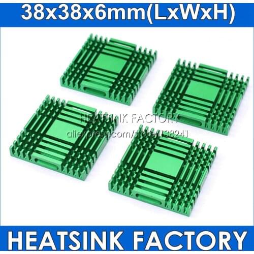 2pcs 100% new 38x38x6mm Aluminum heatsink Extruded heat sink radiator for IC chip cooler cooling