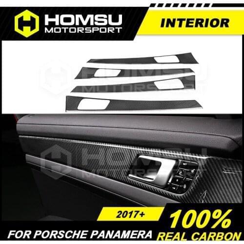 10Pcs Carbon Fiber Interior Trim Cover Decoration Set Fit for Porsche Panamera 971 2017 2018 2019 Brand New Car Accessories