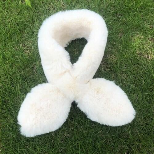 Fur Rabbit Plush Thick Warm Scarf Solid Color Women Girls Scarf Female Autumn and Winter