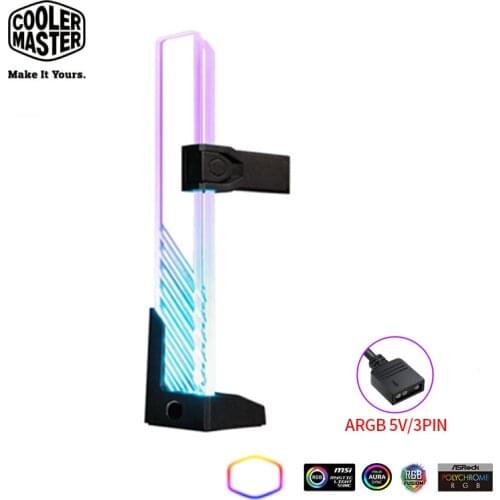 Cooler Master 5V/3PIN ARGB Graphics Card Support Brace Vertical Adjustable Video Card GPU Holder Bracket for Desktop PC Computer