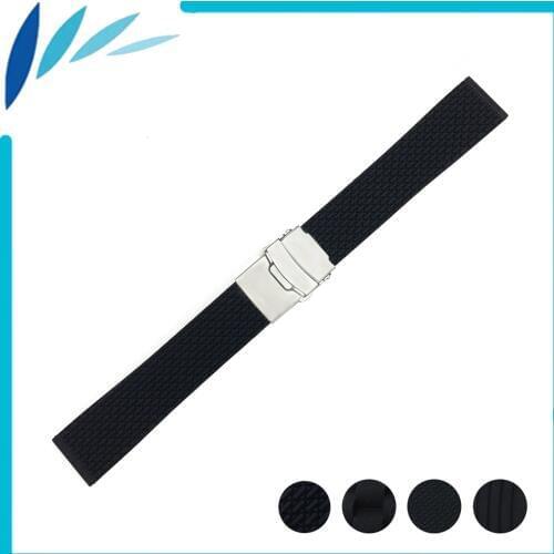 Silicone Rubber Watch Band for Huawei Watch / Fit Honor S1 18mm Stainless Steel Safety Buckle Strap Loop Wrist Belt Bracelet