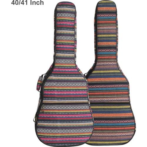 40 / 41 Inch Guitar Bag Folk Style Knitted Acoustic Guitar Case Gig Bag Double Straps Pad Cotton Thickening Soft Cover