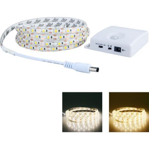 PIR Motion Sensor LED Strip Light Battery Power 2835 SMD Infrared 1m 1.5m 2m 3m Bed Stair Kitchen Closet Body Sensors LEDs Diode