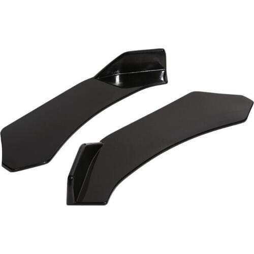 Universal Gloss Black Car Front Bumper Lip Splitter Chin Spoiler Drilling and Bolting the Bumper Left and Right 570X130x70 mm