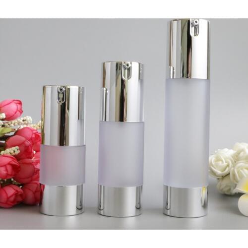 Airless 15ml 30ml 50ml Empty Vacuum Pump Toilet Vessel Cosmetic Frosted Bottle Mini Transparent Lotion Makeup Container 10pcs