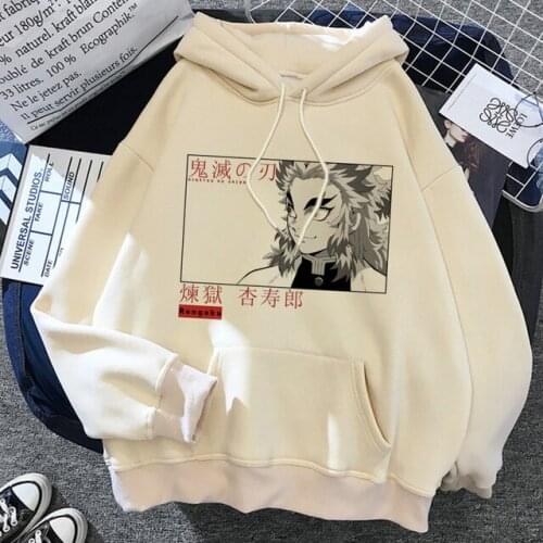 Demon Slayer Print Oversized Hoodies Female Zip Up Long Sleeve Womens Sweatshirt Y2K Aesthetic Autumn Winter Grunge Streetwear